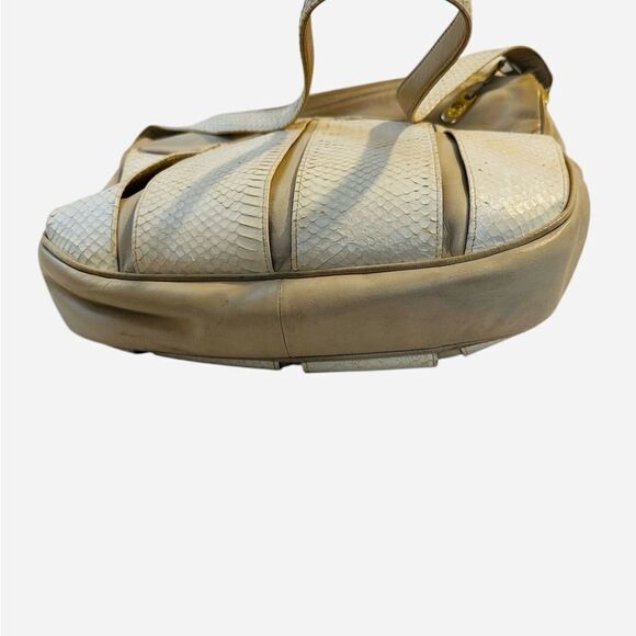 Gucci white snakeskin and beige leather large shoulder bag - Picture 11 of 14